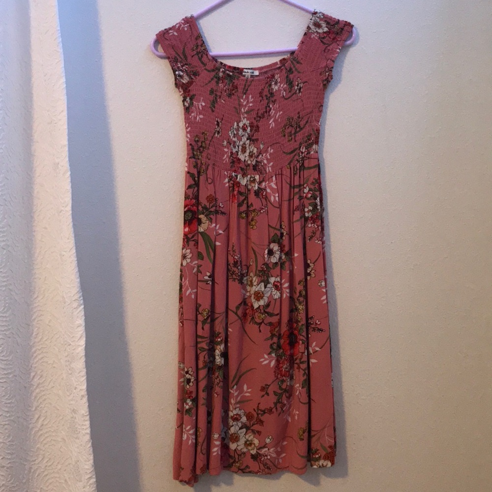 Pink Floral Maxi Dress